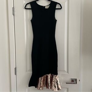 Sachin + Babi Bodycon Black & Rose Gold Sequin Dress